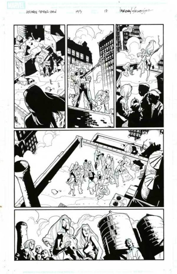 Ultimate Spider-Man #133 p.17 by Stuart Immonen and Wade von Grawbadger