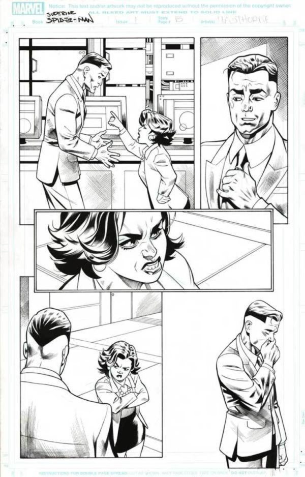 Superior Spider-Man #1 p.15 by Mike Hawthorne and Wade von Grawbadger