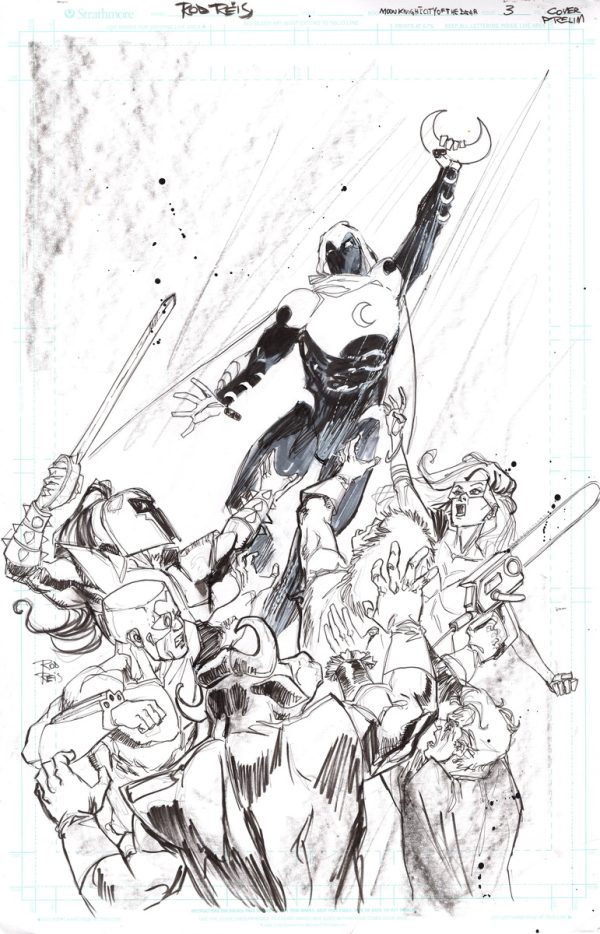 Moon Knight City Of the Dead #3 Cover prelim by Rod Reis