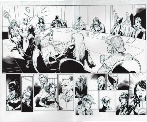 Justice League #72 page 20-21 DPS by Emanuela Lupacchino and Wade von Grawbadger