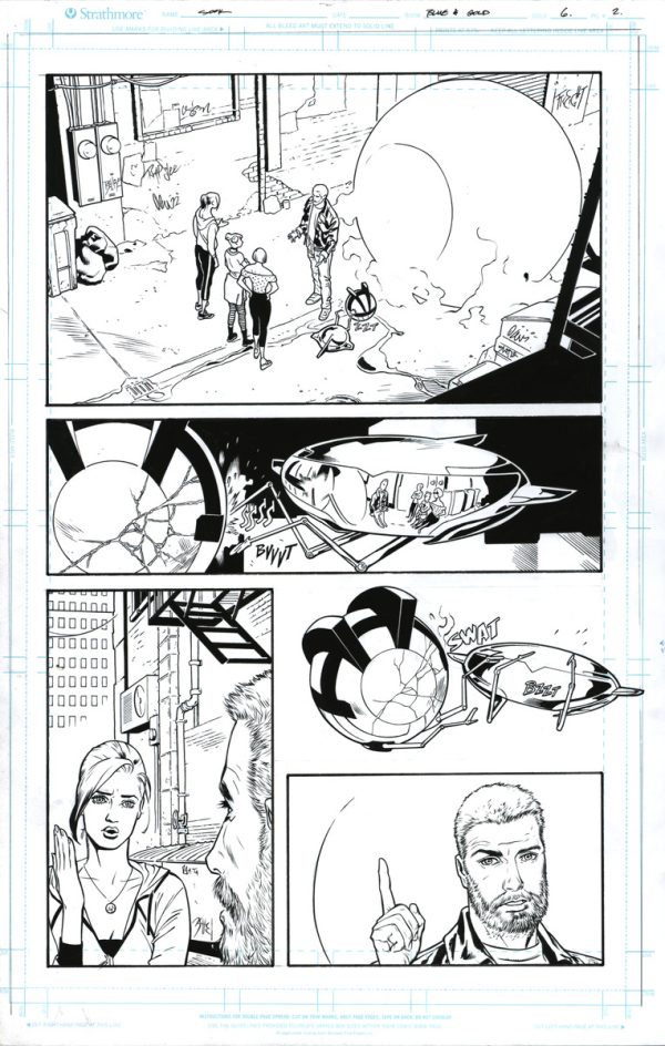 Blue and Gold #6 p.02 by Ryan Sook and Wade von Grawbadger