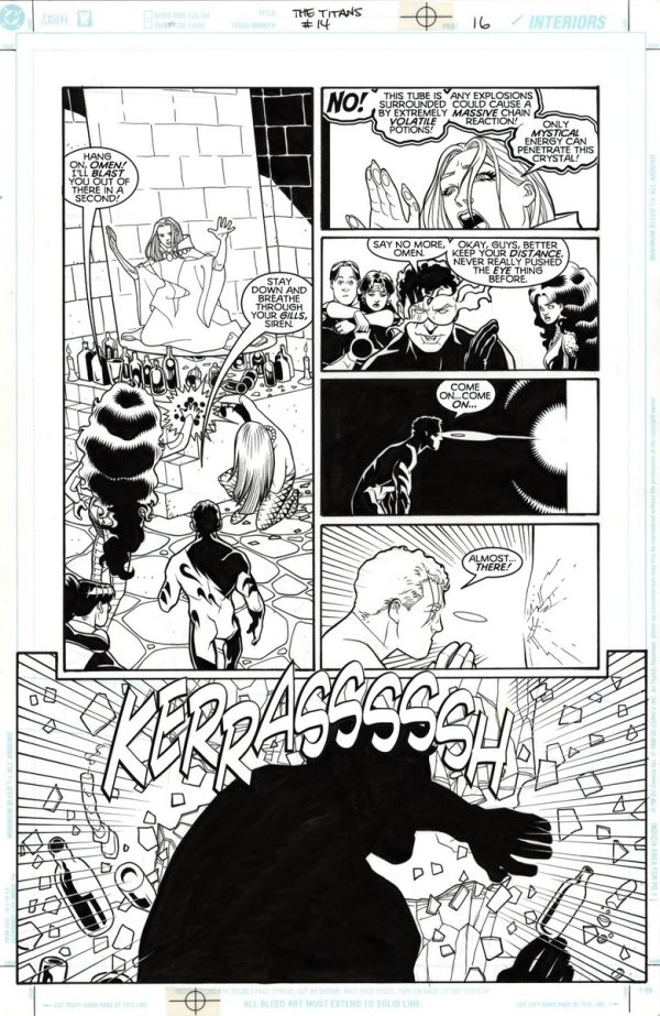 The Titans #14 p.16 by Cully Hamner and Wade von Grawbadger