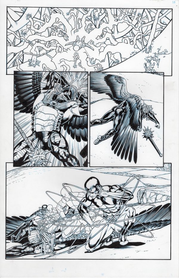 Hawkman #21 page 18 by Fernando Pasarin and Wade von Grawbadger