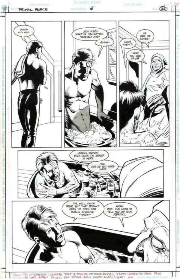 Primal Force #5 p.21 by Ken Hooper and Wade von Grawbadger