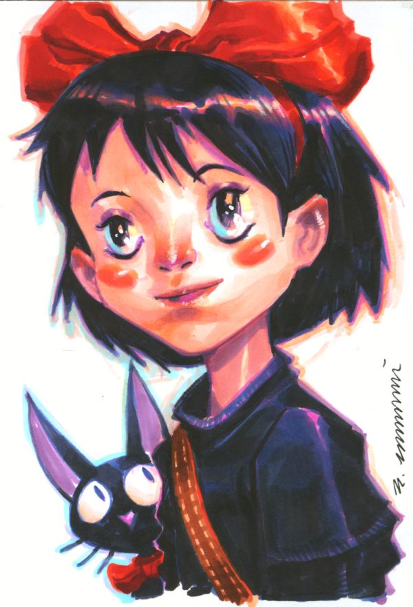 Kiki's Delivery Service Marker Drawing by Eric Canete