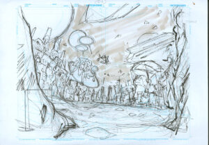 Harley Quinn Double Page Spread Prelim by John Timms