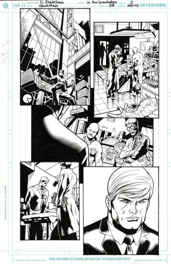 Hawkman #38 p.02 by Dale Eaglesham and Wade von Grawbadger