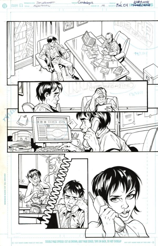 Aquaman #14 p.01 by Tom Grummett and Wade von Grawbadger