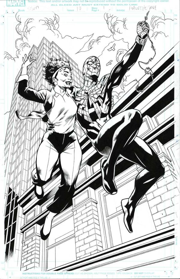 Superior Spider-Man #10 p.01 by Mike Hawthorne and Wade von Grawbadger