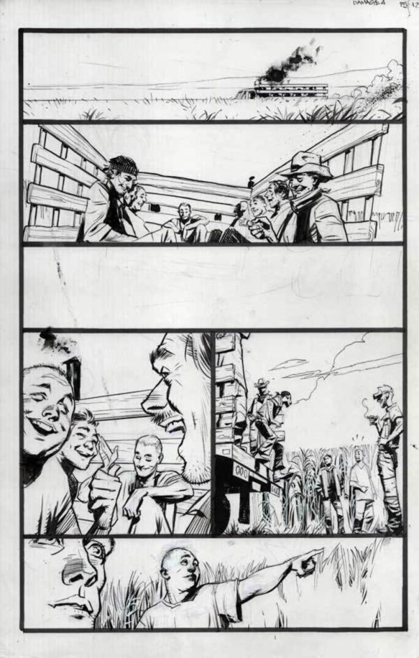 Damage #4 p.12 plus insert by Cary Nord