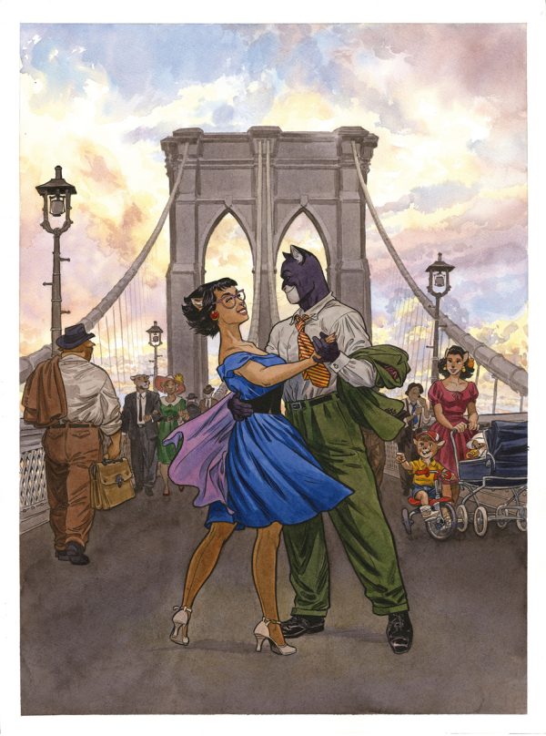 Minute Waltz-Blacksad Canvas Print by Juanjo Guarnido