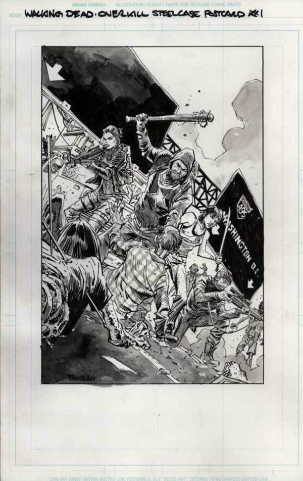 Walking Dead: Overkill Steelcase Postcard #1 by Dan Panosian