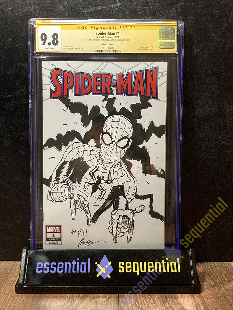 9.8 Spider-Man #1 Sketch Cover signed and sketch by Rafael Albuquerque 1 9.8 Spider-Man #1 Sketch Cover signed and sketch by Rafael Albuquerque