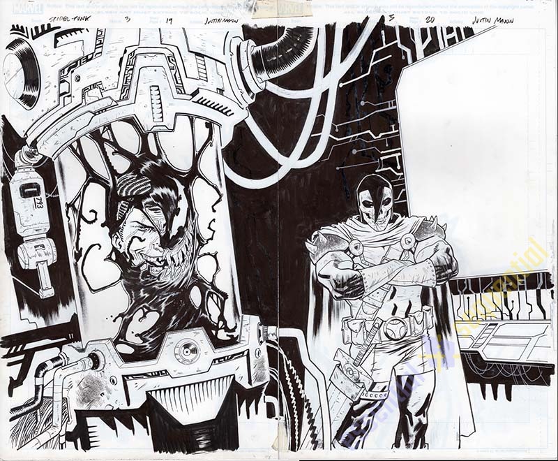 Spider-Punk #3 p.19-20 Double Page Spread by Justin Mason 1 Spider-Punk #3 p.19-20 Double Page Spread by Justin Mason