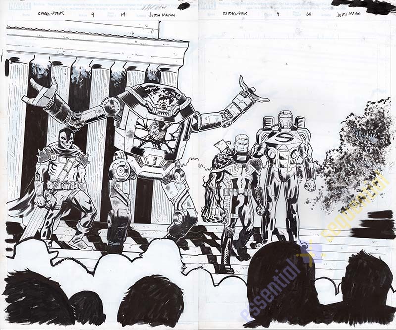 Spider-Punk #4 p.19-20 Double Page Spread by Justin Mason 1 Spider-Punk #4 p.19-20 Double Page Spread by Justin Mason