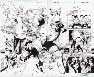 X-Men: Red #3 Pages 4-5 Spread by Mahmud Asrar