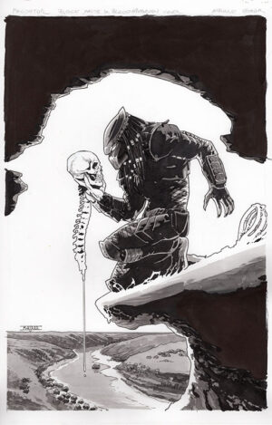 PREDATOR: BLACK, WHITE & BLOOD #1 Variant Cover Art by Mahmud Asrar
