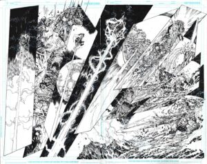 Superman vs Doomsday Unknown Page # Double Page Spread by Ken Lashley
