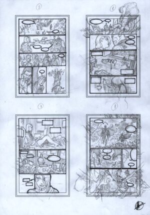 Nemesis Forever #3 Preliminary Sketches 5 - 8 by Matteo Scalera