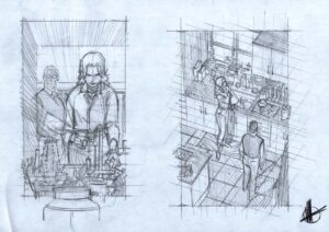 Batman : One Bad Day Mr. Freeze "Page 2 Bottom" Study by Matteo Scalera