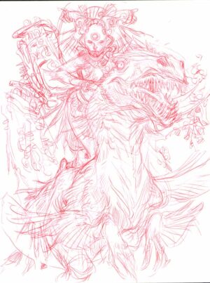 Unfinished Dino Rider by Eric Canete